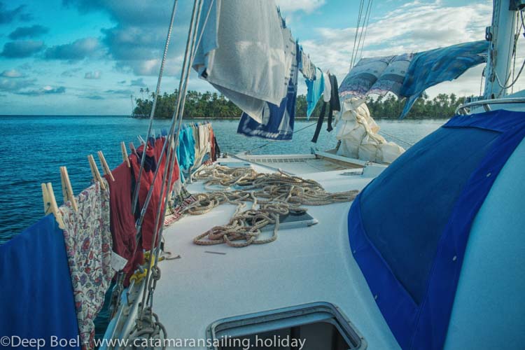 Drying cloth after storm.